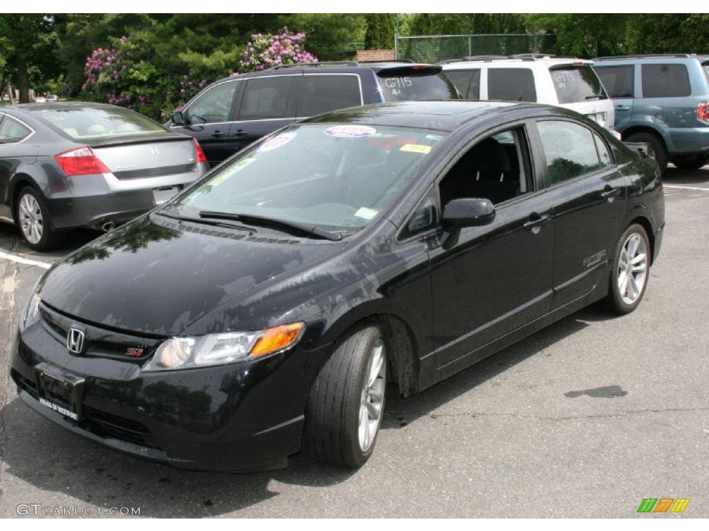 2007 Civic Si Sedan - Nighthawk Black Pearl / Black photo #1