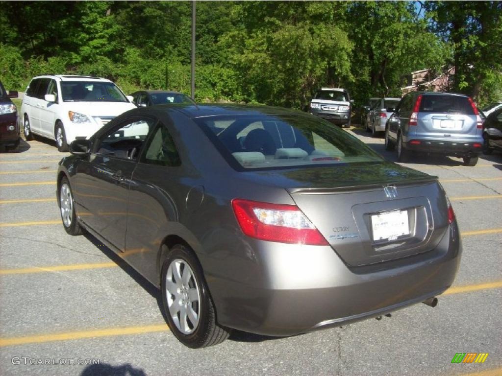 2007 Civic LX Coupe - Galaxy Gray Metallic / Gray photo #2