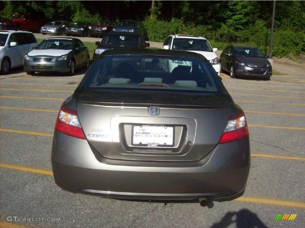 2007 Civic LX Coupe - Galaxy Gray Metallic / Gray photo #23