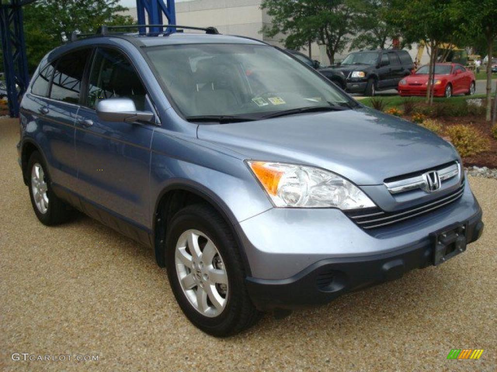 2007 CR-V EX-L 4WD - Glacier Blue Metallic / Gray photo #7