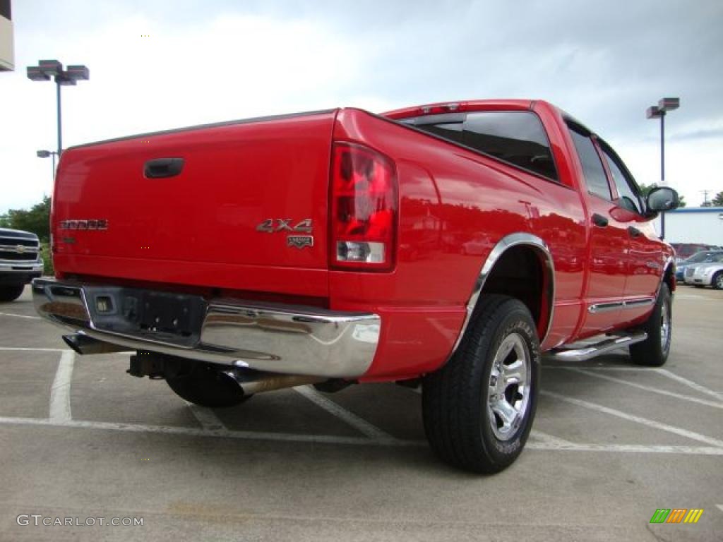 2004 Ram 1500 Laramie Quad Cab 4x4 - Flame Red / Taupe photo #3