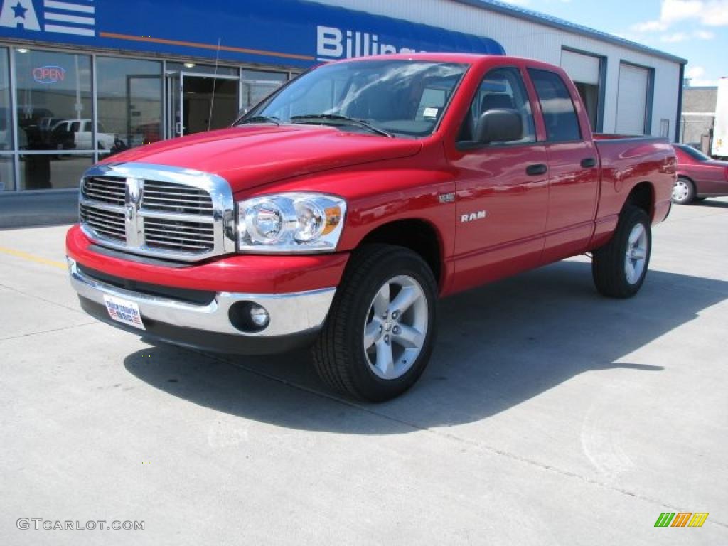 2008 Ram 1500 Big Horn Edition Quad Cab 4x4 - Flame Red / Medium Slate Gray photo #2