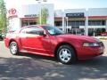 2001 Laser Red Metallic Ford Mustang V6 Coupe  photo #1