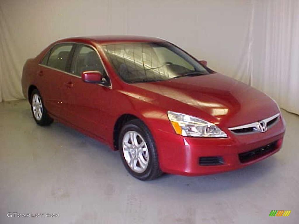 2007 Accord SE Sedan - Moroccan Red Pearl / Black photo #1