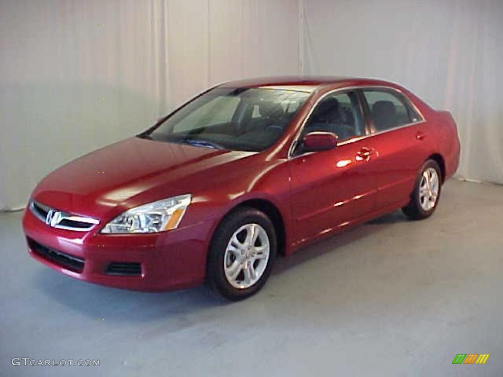 2007 Accord SE Sedan - Moroccan Red Pearl / Black photo #17