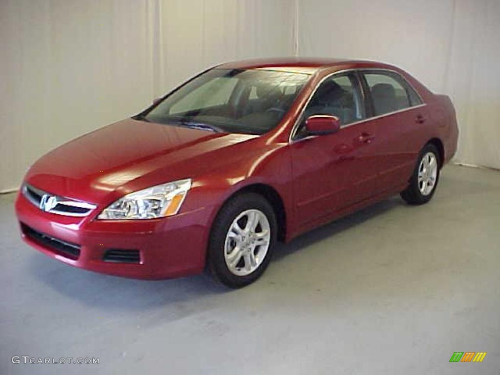 2007 Accord SE Sedan - Moroccan Red Pearl / Black photo #18