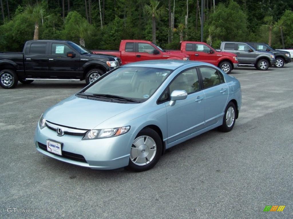 2008 Civic Hybrid Sedan - Opal Silver Blue Metallic / Ivory photo #1