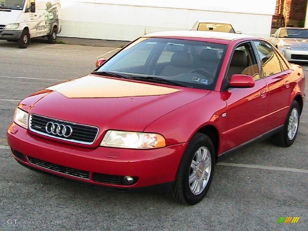 1999 A4 1.8T quattro Sedan - Laser Red / Opal Gray photo #2