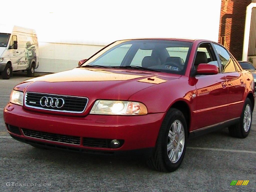 1999 A4 1.8T quattro Sedan - Laser Red / Opal Gray photo #3