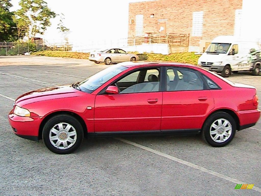 1999 A4 1.8T quattro Sedan - Laser Red / Opal Gray photo #4