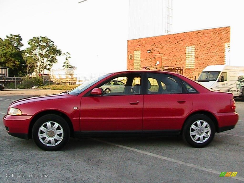 1999 A4 1.8T quattro Sedan - Laser Red / Opal Gray photo #5