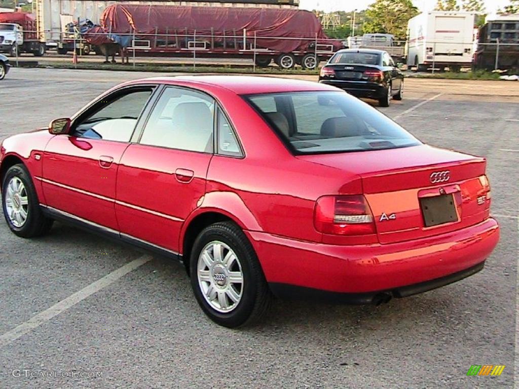 1999 A4 1.8T quattro Sedan - Laser Red / Opal Gray photo #7