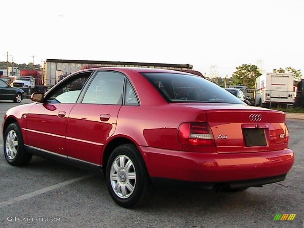 1999 A4 1.8T quattro Sedan - Laser Red / Opal Gray photo #8