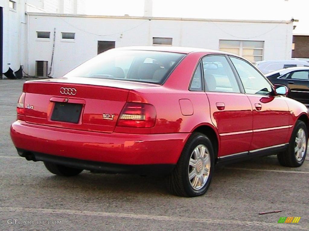 1999 A4 1.8T quattro Sedan - Laser Red / Opal Gray photo #12