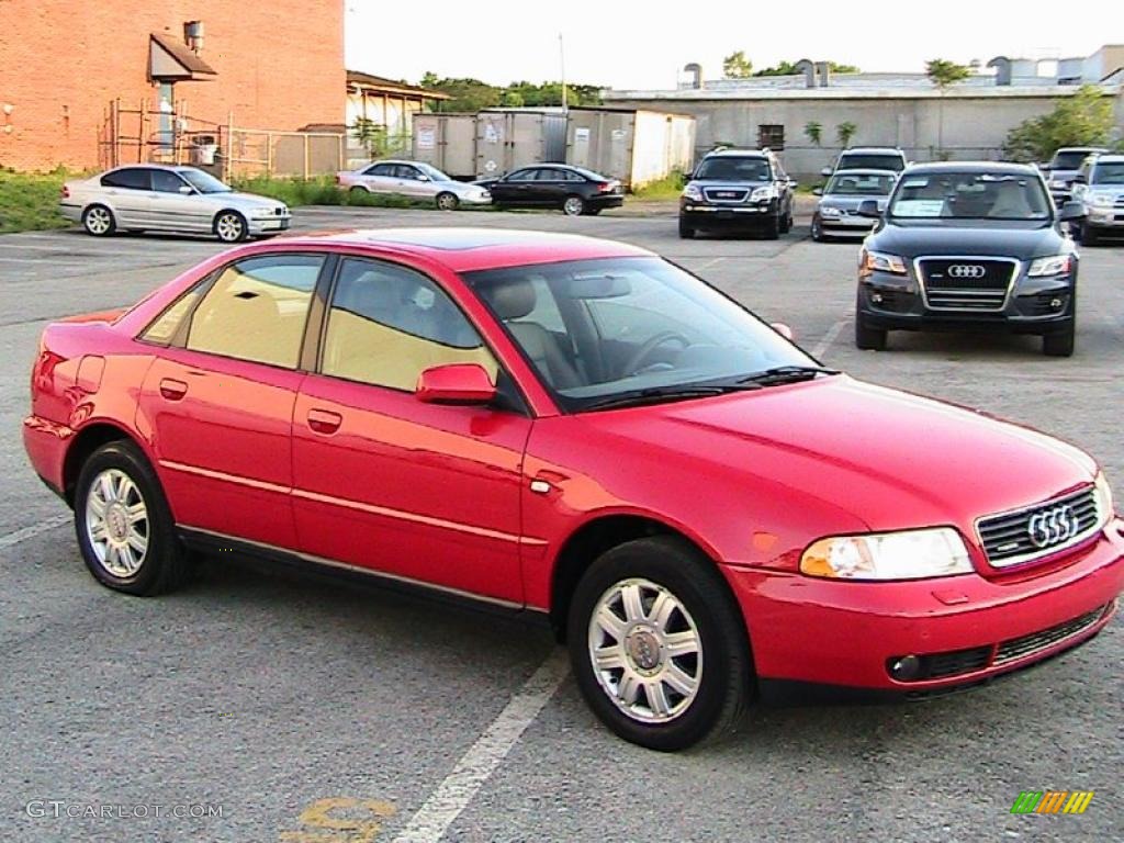 1999 A4 1.8T quattro Sedan - Laser Red / Opal Gray photo #15