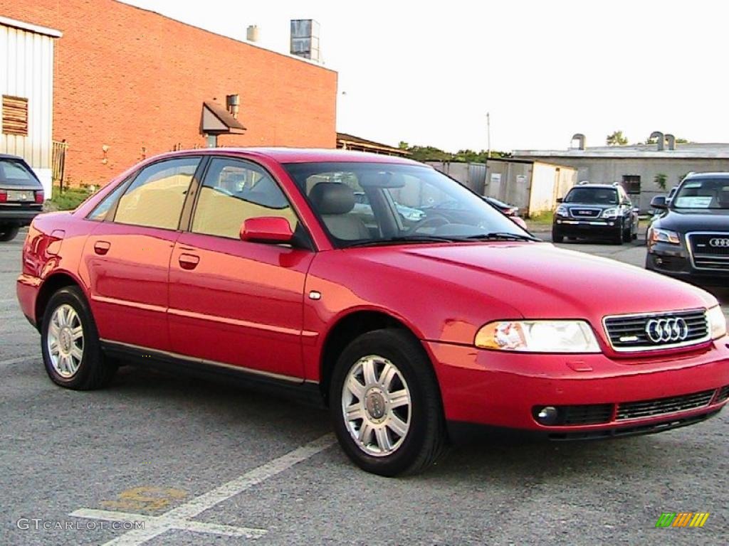 1999 A4 1.8T quattro Sedan - Laser Red / Opal Gray photo #16