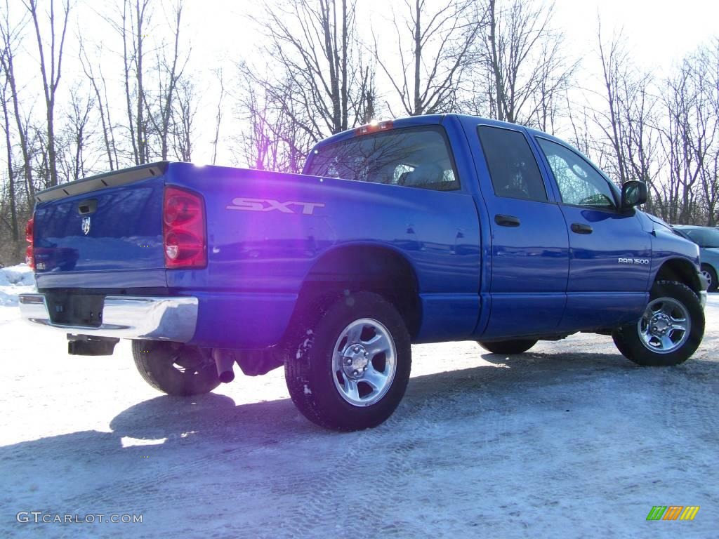 2007 Ram 1500 ST Quad Cab - Electric Blue Pearl / Medium Slate Gray photo #4