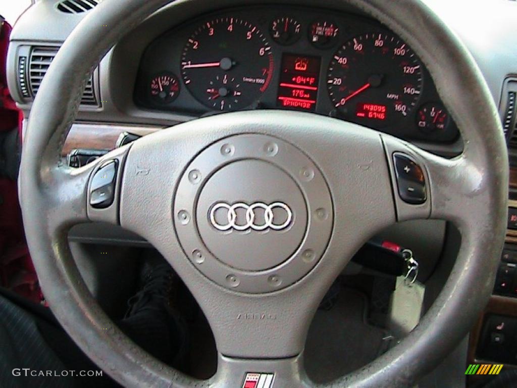 1999 A4 1.8T quattro Sedan - Laser Red / Opal Gray photo #42