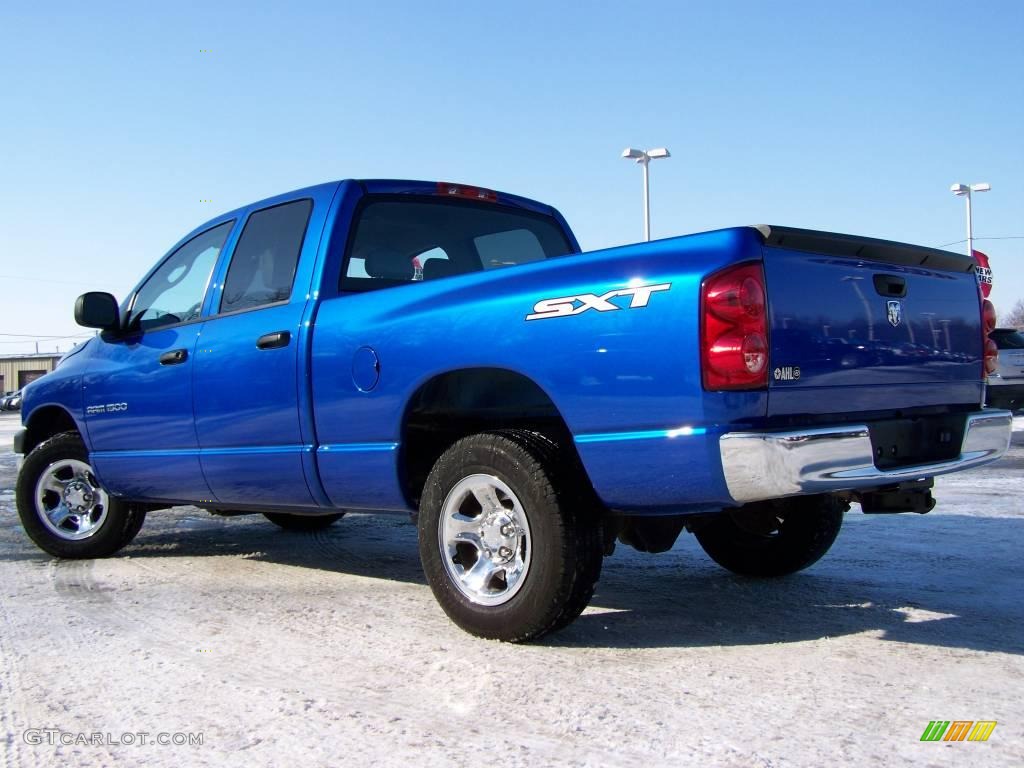 2007 Ram 1500 ST Quad Cab - Electric Blue Pearl / Medium Slate Gray photo #7