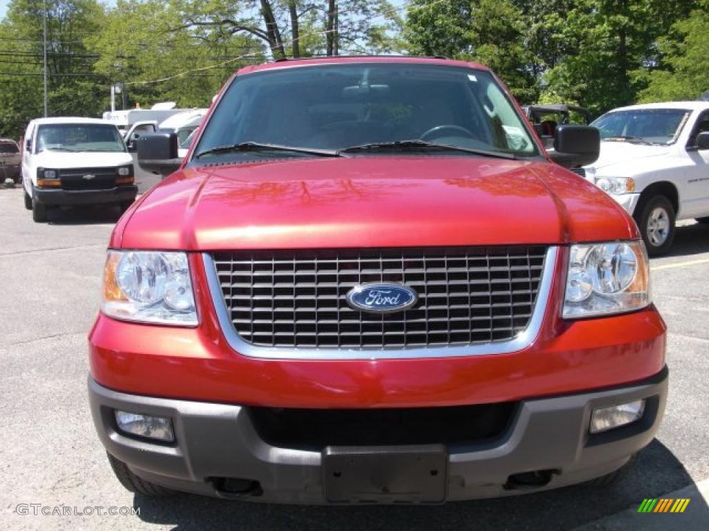 2003 Expedition XLT 4x4 - Laser Red Tinted Metallic / Flint Grey photo #2
