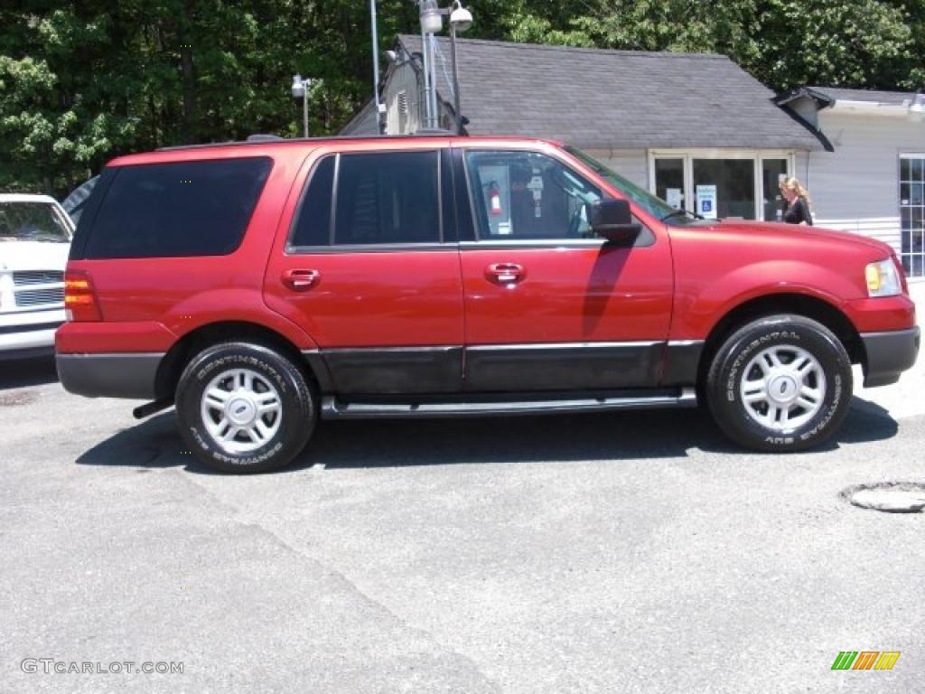 2003 Expedition XLT 4x4 - Laser Red Tinted Metallic / Flint Grey photo #3