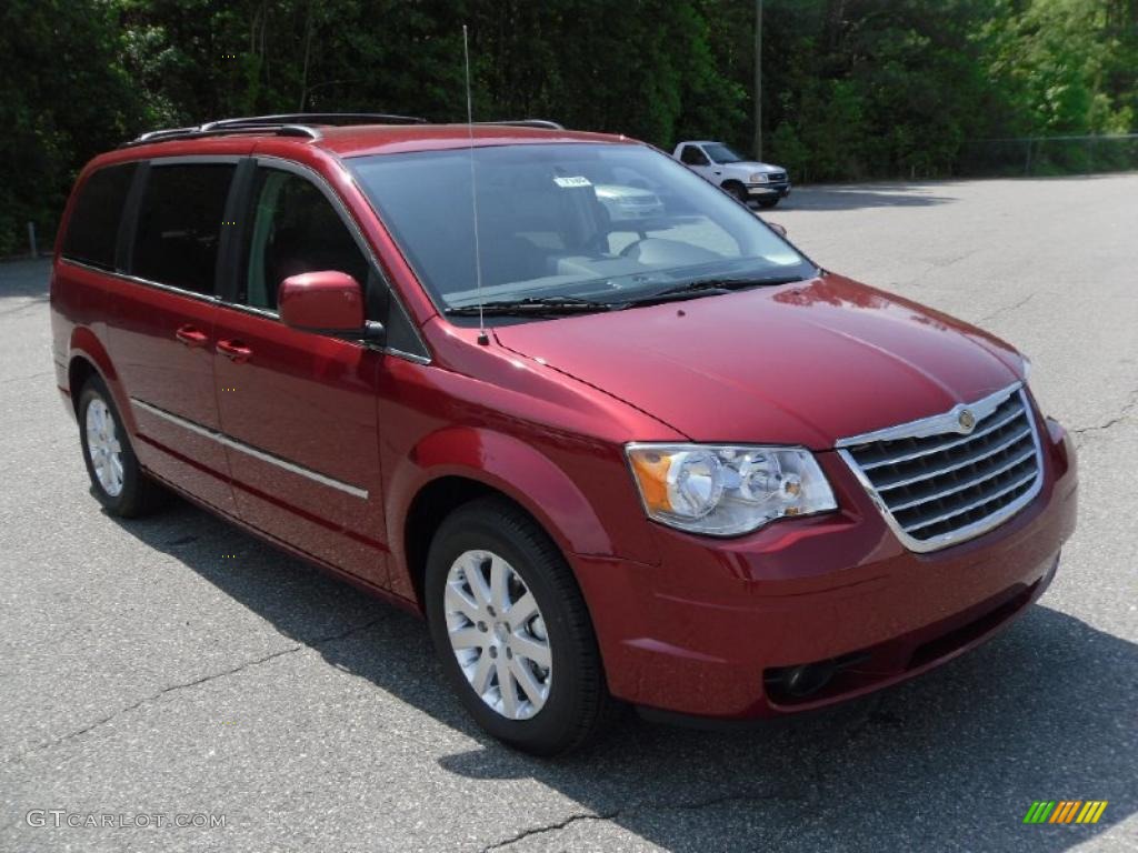 2010 Town & Country Touring - Inferno Red Crystal Pearl / Dark Slate Gray photo #5