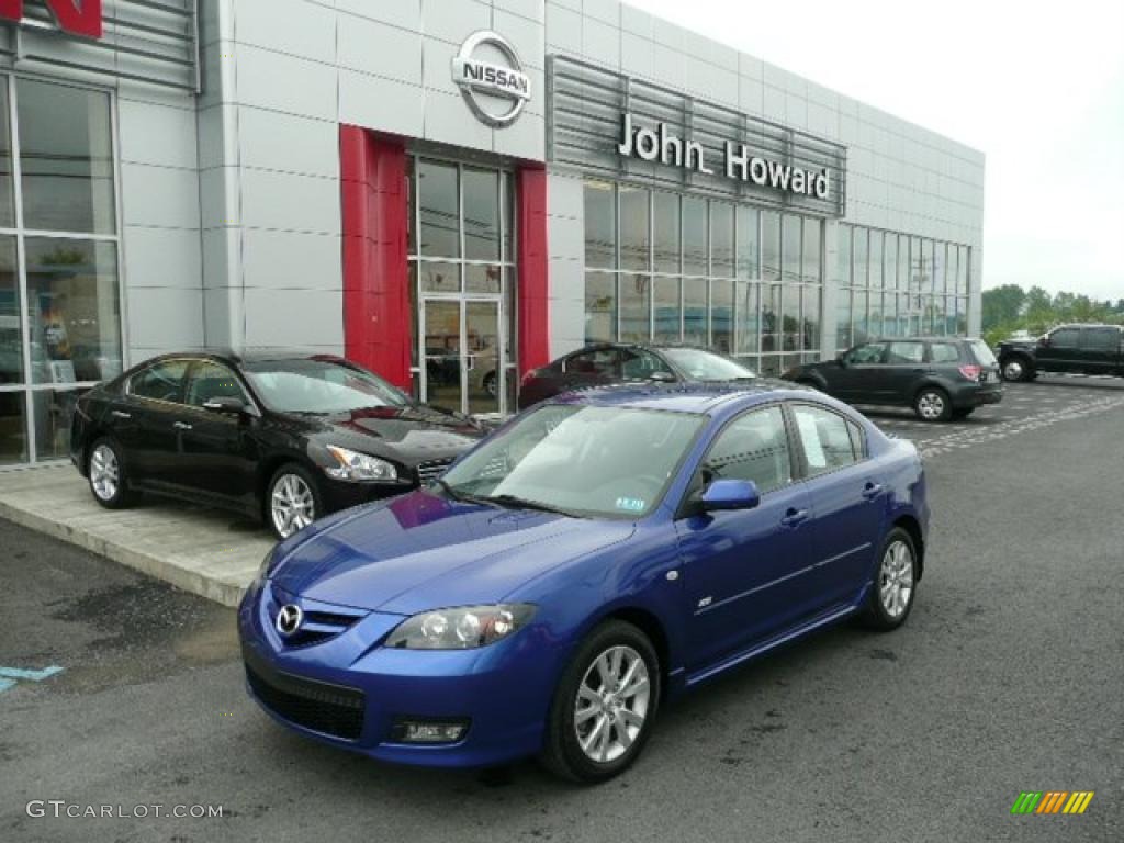 2008 MAZDA3 s Touring Sedan - Aurora Blue Mica / Black photo #1
