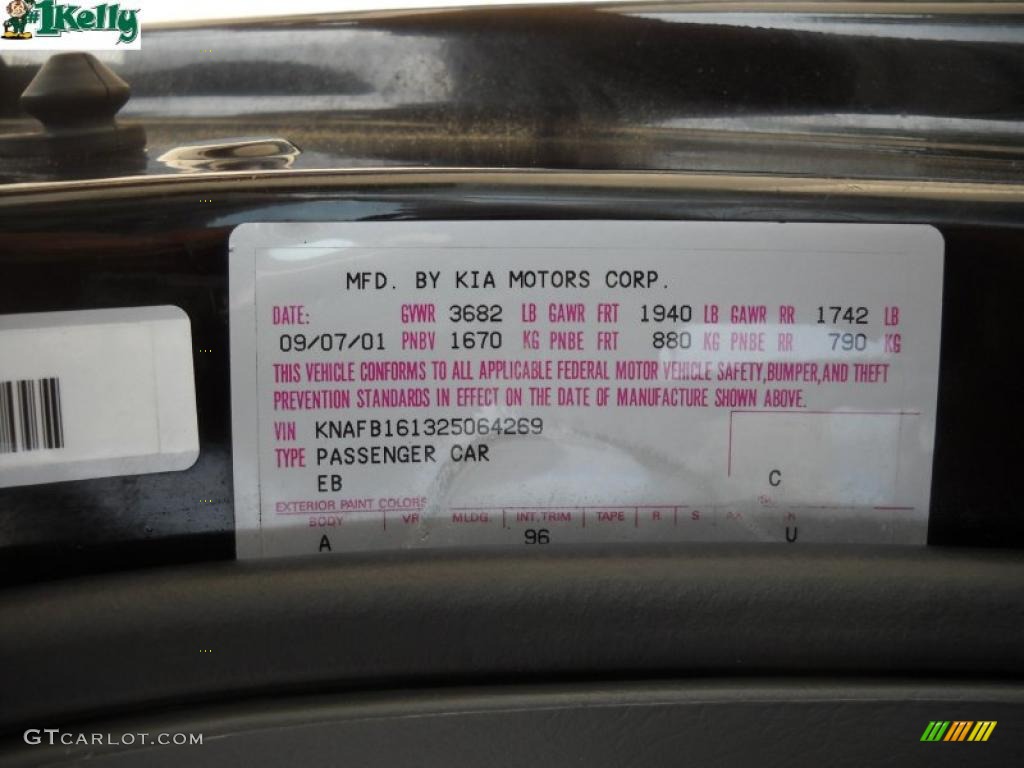 2002 Spectra GS Sedan - Black / Gray photo #10