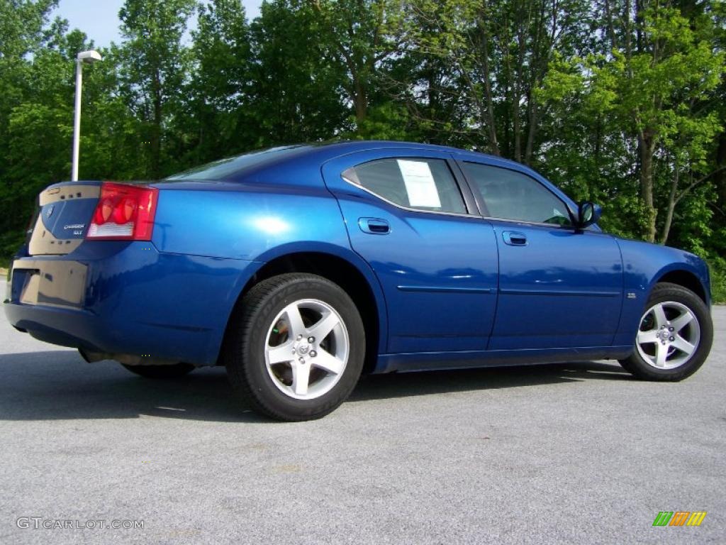 2010 Charger SXT - Deep Water Blue Pearl / Dark Slate Gray photo #7