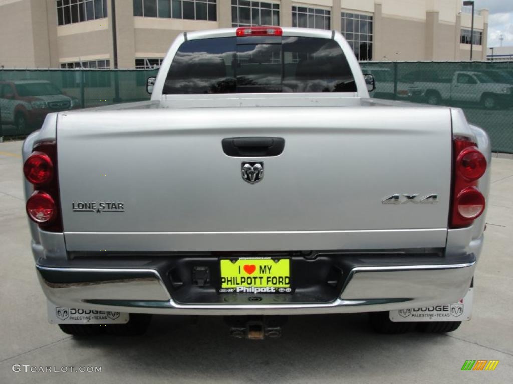 2007 Ram 3500 Lone Star Quad Cab 4x4 Dually - Bright Silver Metallic / Medium Slate Gray photo #4