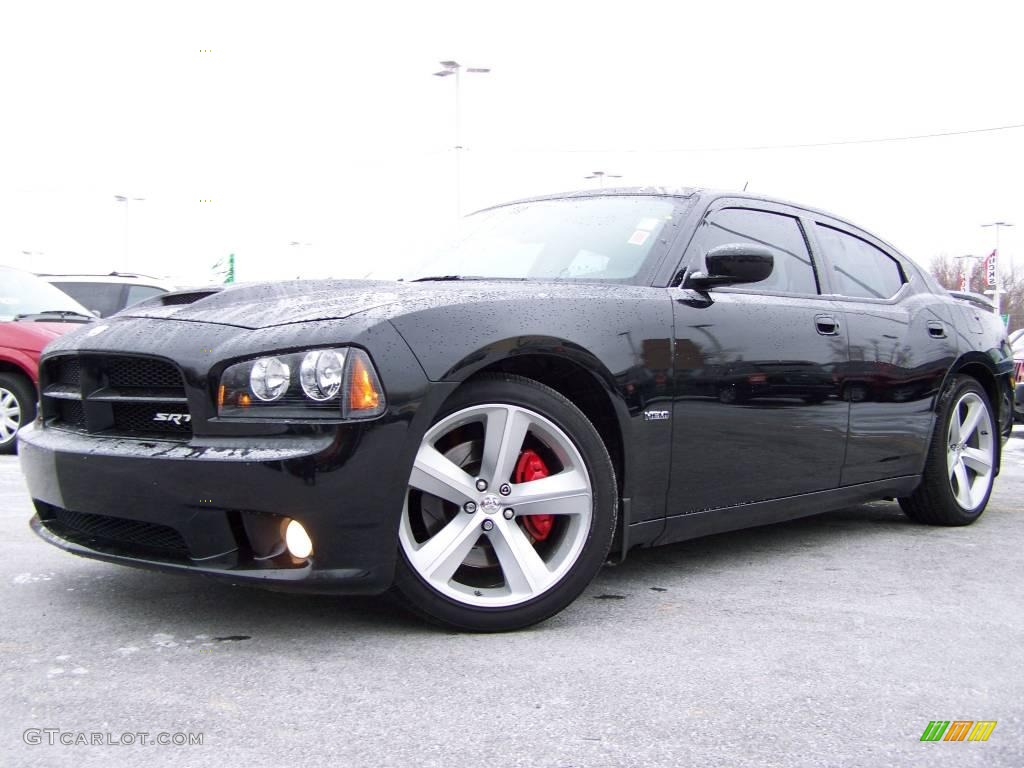 2008 Charger SRT-8 - Brilliant Black Crystal Pearl / Dark Slate Gray photo #1