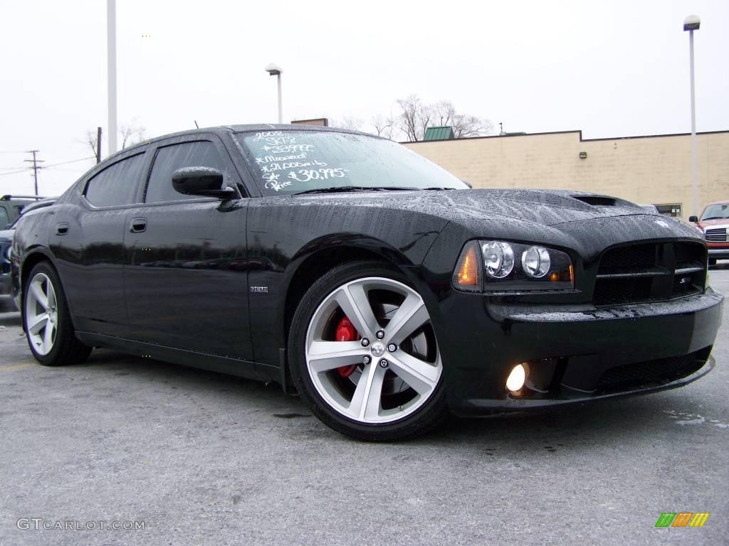 2008 Charger SRT-8 - Brilliant Black Crystal Pearl / Dark Slate Gray photo #10