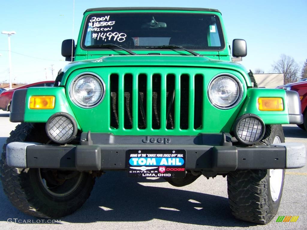 2004 Wrangler Rubicon 4x4 - Electric Lime Green Pearl / Dark Slate Gray photo #3