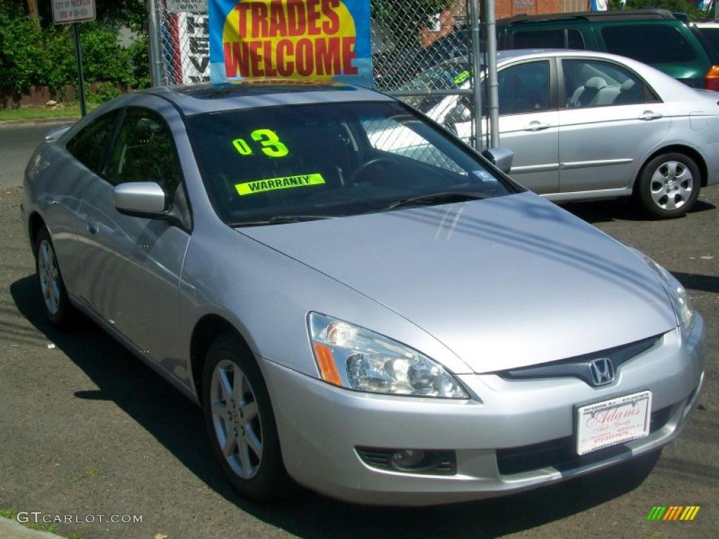 2003 Accord EX V6 Coupe - Satin Silver Metallic / Black photo #2