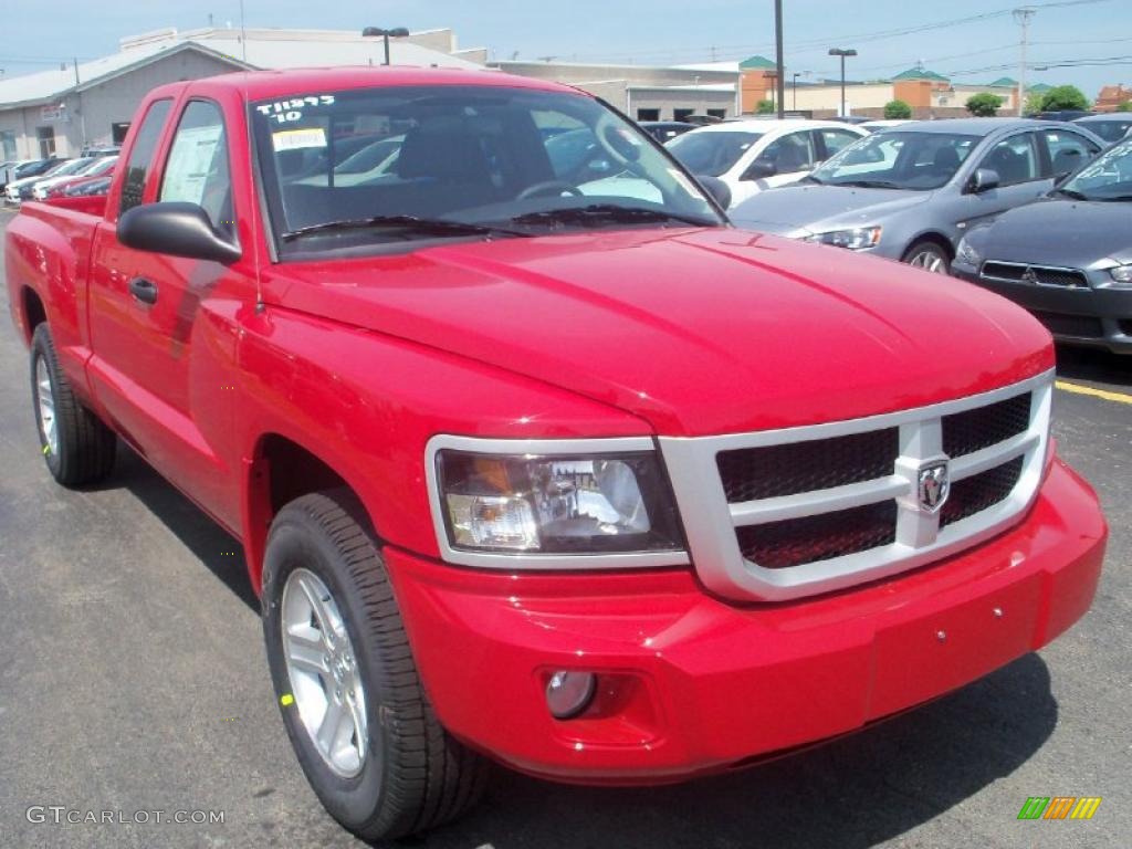 2010 Dakota Big Horn Extended Cab - Flame Red / Dark Slate Gray/Medium Slate Gray photo #10