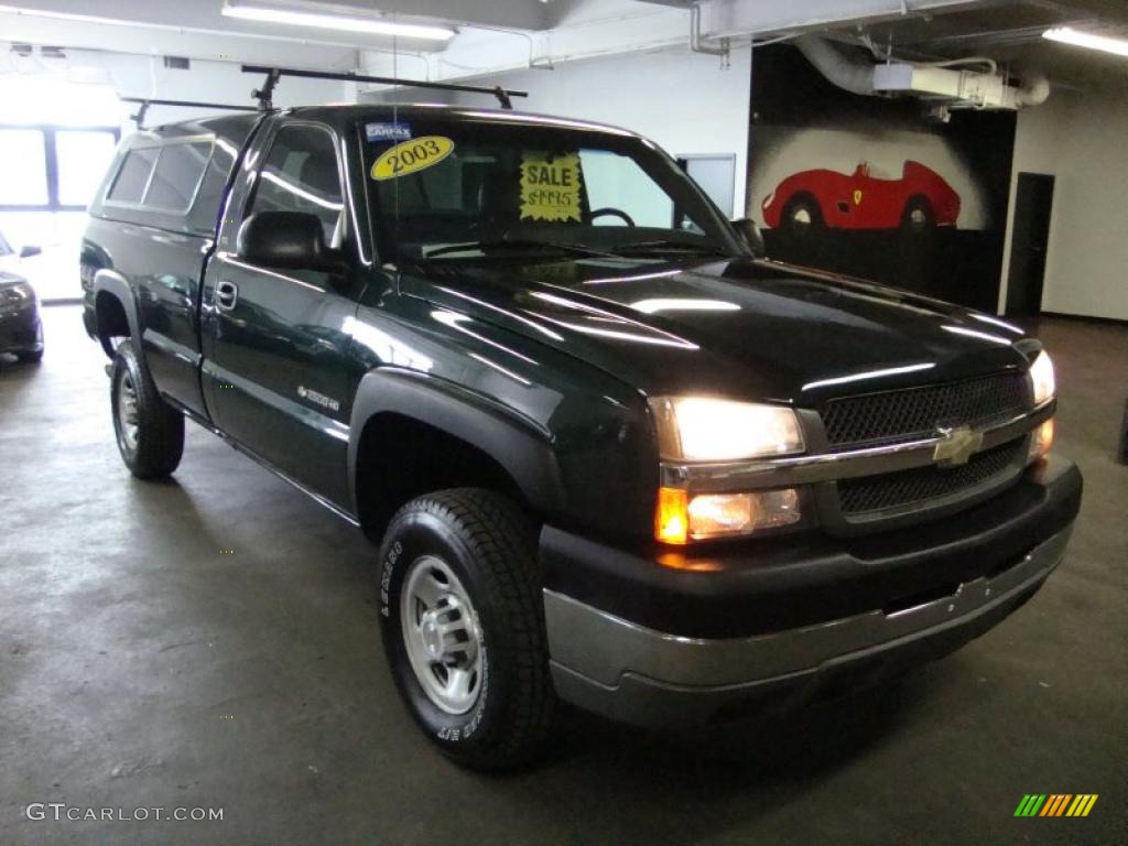 2003 Silverado 2500HD LS Regular Cab 4x4 - Dark Green Metallic / Dark Charcoal photo #4