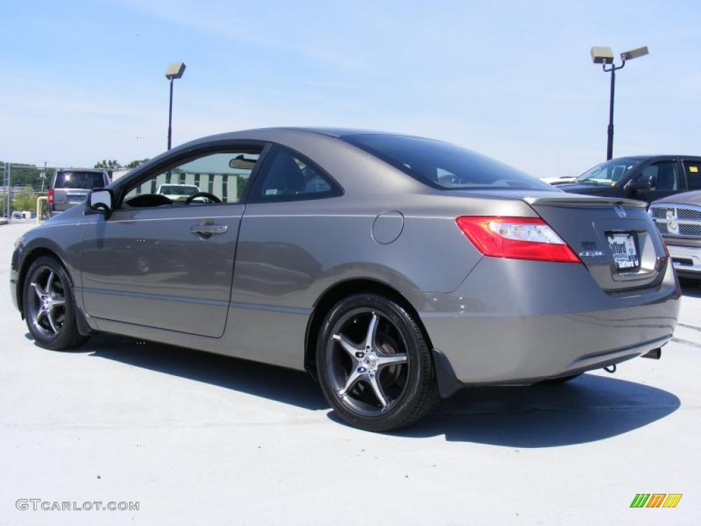 2007 Civic LX Coupe - Galaxy Gray Metallic / Gray photo #7