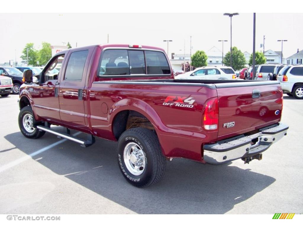 2004 F250 Super Duty Lariat Crew Cab 4x4 - Dark Toreador Red Metallic / Medium Parchment photo #7