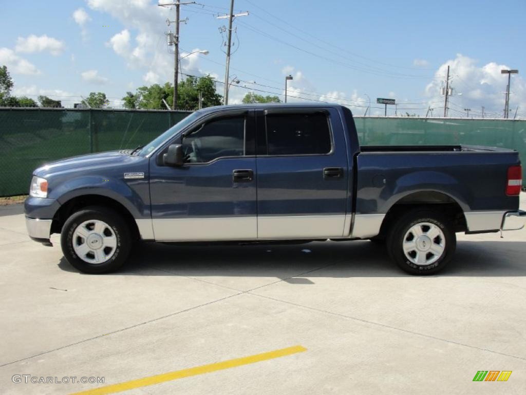 2004 F150 XLT SuperCrew - Medium Wedgewood Blue Metallic / Dark Flint photo #6