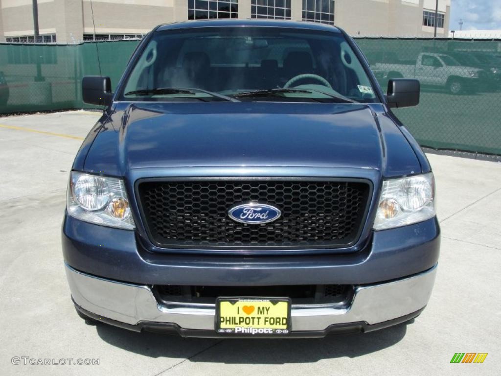 2004 F150 XLT SuperCrew - Medium Wedgewood Blue Metallic / Dark Flint photo #8