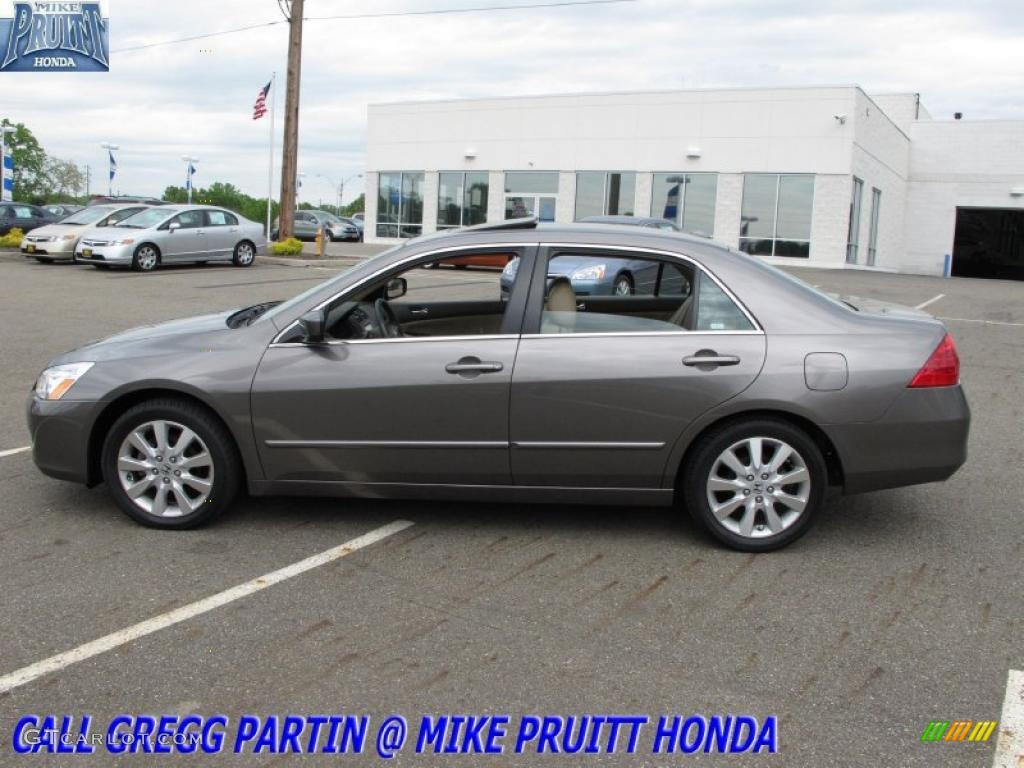 2007 Accord EX-L V6 Sedan - Carbon Bronze Pearl / Ivory photo #1