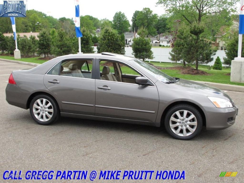2007 Accord EX-L V6 Sedan - Carbon Bronze Pearl / Ivory photo #6