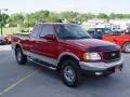 2002 Bright Red Ford F150 Lariat SuperCab 4x4  photo #2