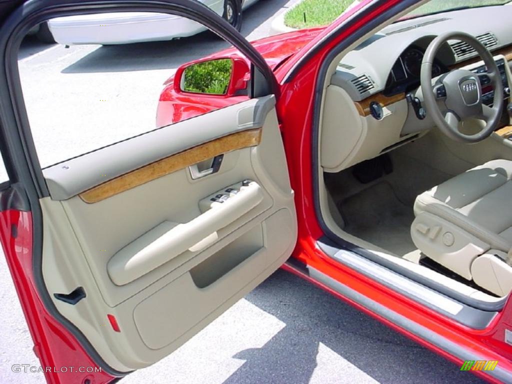 2007 A4 2.0T Sedan - Brilliant Red / Beige photo #9