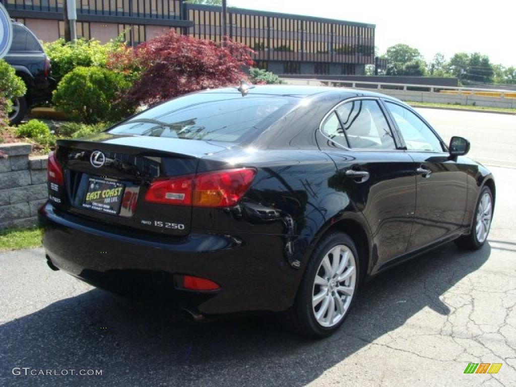 2008 IS 250 AWD - Obsidian Black / Black photo #3