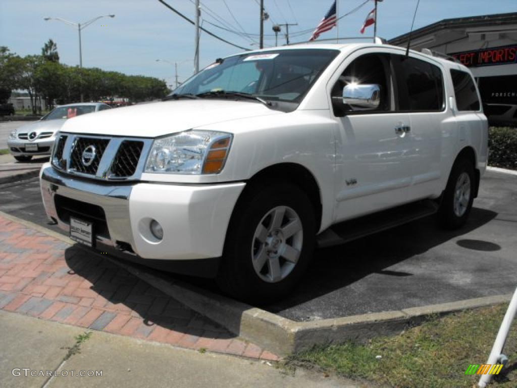 2005 Armada LE 4x4 - Blizzard White / Steel/Titanium photo #1