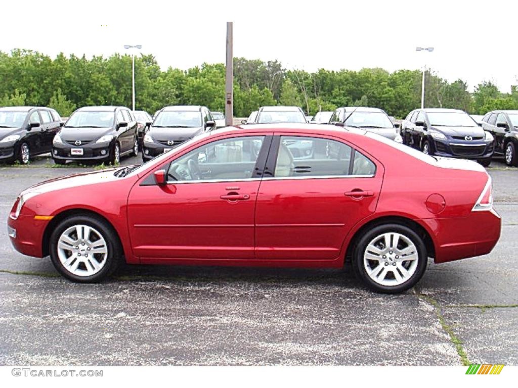 2009 Fusion SEL V6 - Redfire Metallic / Camel photo #1