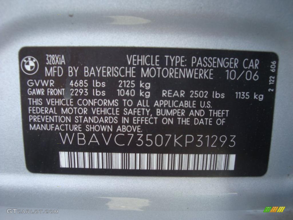 2007 3 Series 328xi Sedan - Titanium Silver Metallic / Black photo #17