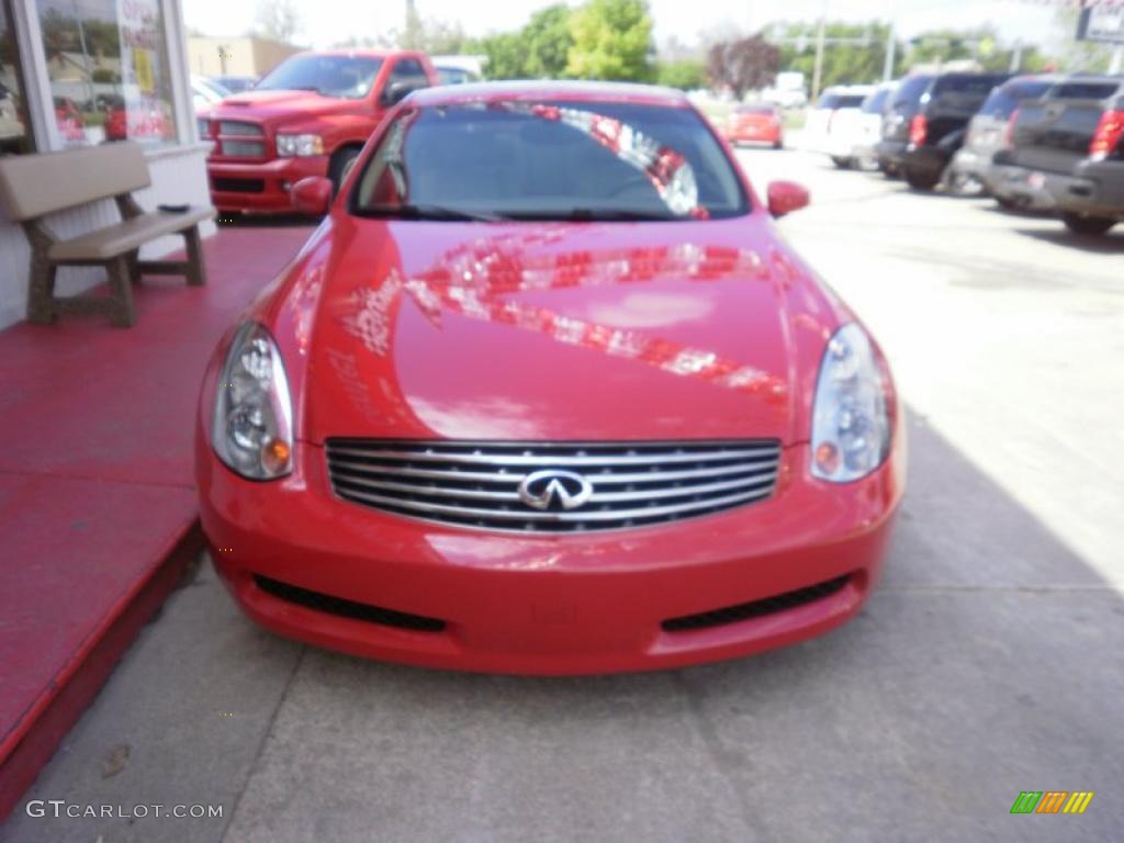 2005 G 35 Coupe - Laser Red / Stone photo #13