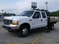 Oxford White 2000 Ford F350 Super Duty Lariat Crew Cab 4x4 Dually Flat Bed